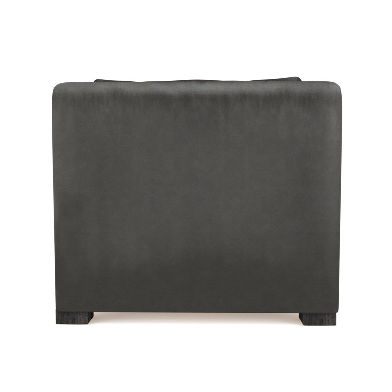 Crosby Armchair, Vintage Leather Graphite, 32.5" H x 35" W x 43" D, Ebony