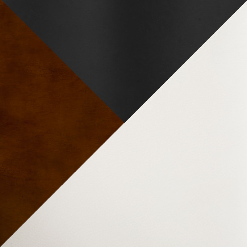 Tabouret Arabelle, Blanc, Noir / Acajou