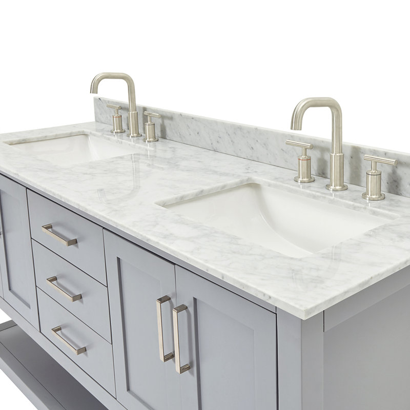 Magnolia Bath Vanity Rectangular Basin S073DCW2R, Gray, Rectangle ,  73"