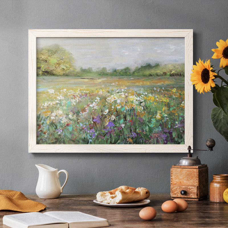 " Country Meadow " Print, White, 18" H x 26" W