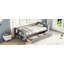 Twin Size Daybed With Shelves And Drawers, Grey