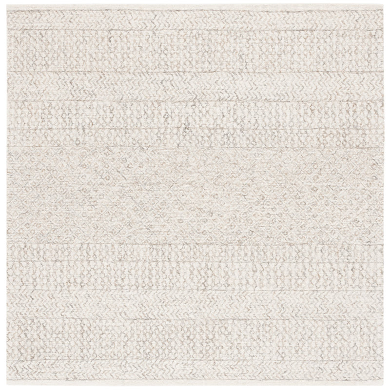 Metro Hand Tufted Wool Pile Geometric Rug, Square 6'