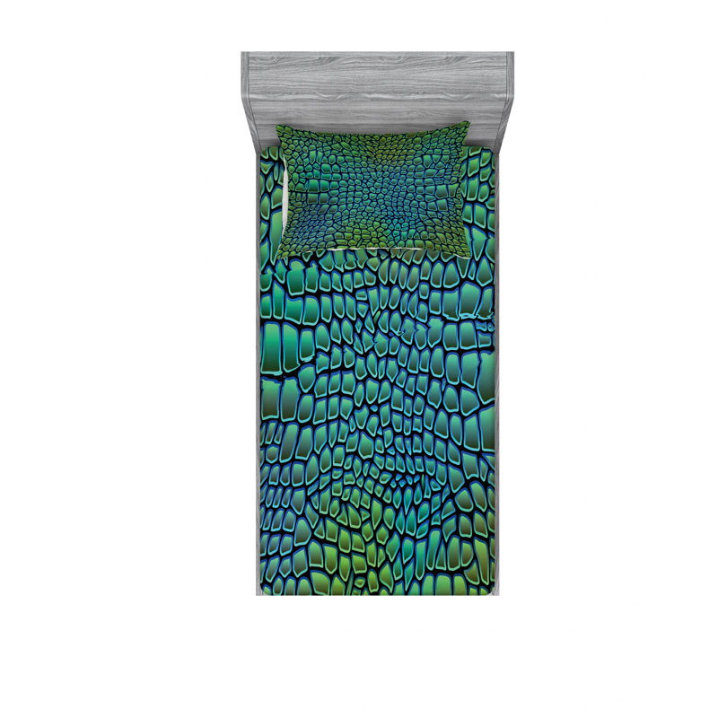 Microfiber Abstract Sheet Set, Twin XL Sheet Set with Fitted Sheet