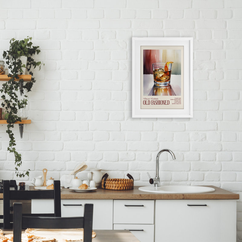 «Old Fashioned on Surface», reproduction encadrée sous verre, design par Andreas Magnusson, H 20 po x l 14 po