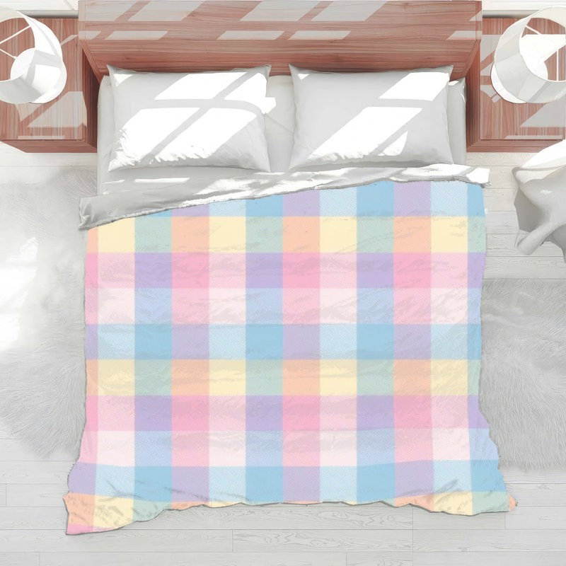 Couette à motif à carreaux pastel, Motifs pastel