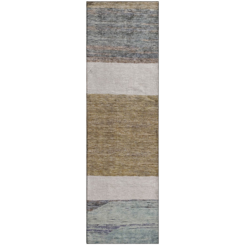 Premium Machine Washable Marasco AMF1624 Stripes Rug, Runner 2'3" x 7'6"