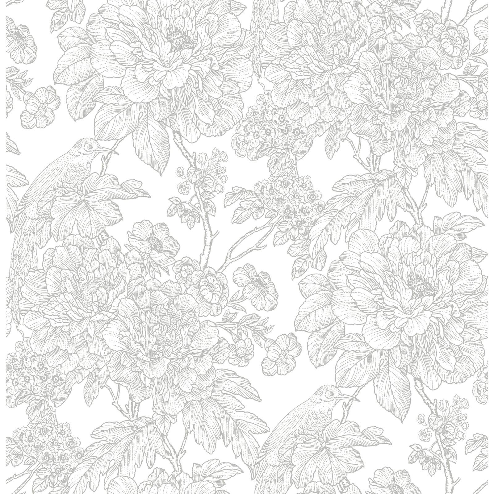 Viola Floral Wallpaper, Gray