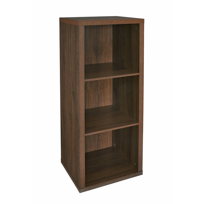 Decorative Storage 3 Cube Bookcase Unit Tiered Shelving Display by ClosetMaid, Dark Chestnut