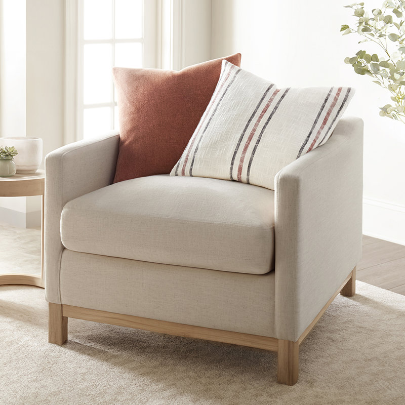 Cearra Solid Cotton Throw Pillow, Orange