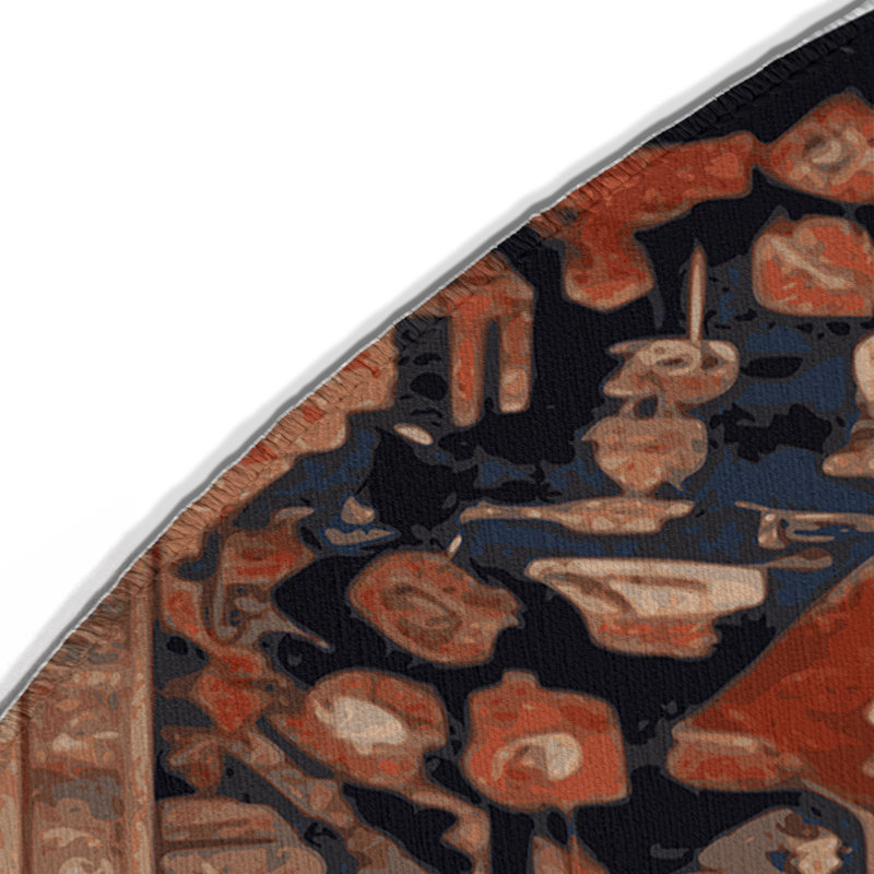 Tapis d'intérieur et d'extérieur brun Persian, Rond 5 pi