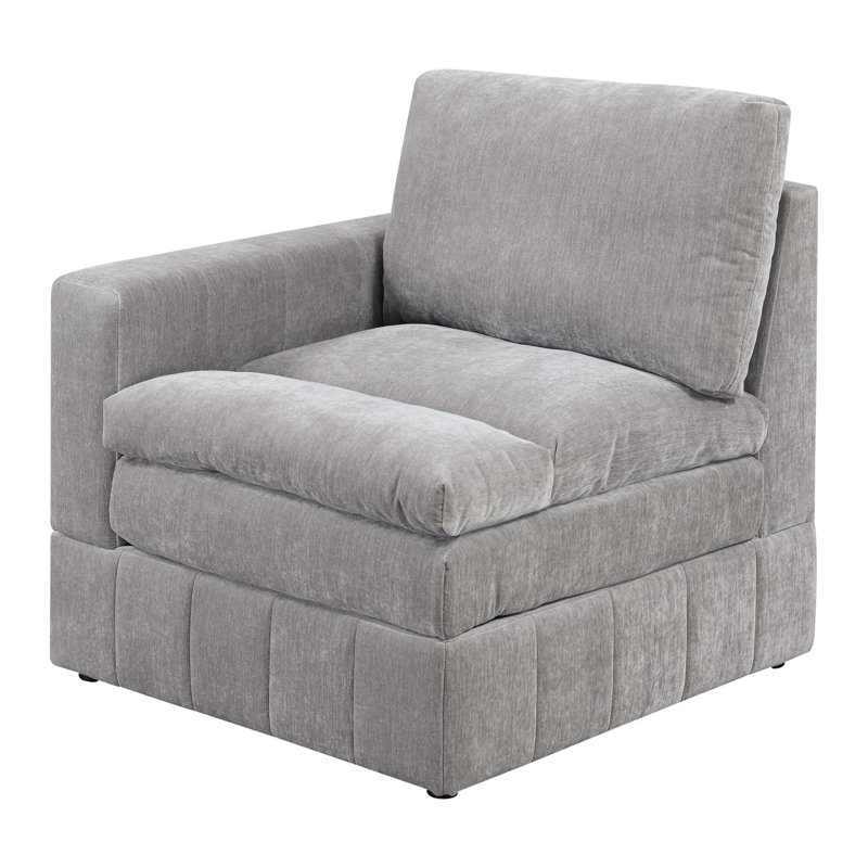 Fauteuil l 32,75 po Seeram, Tissu gris pâle