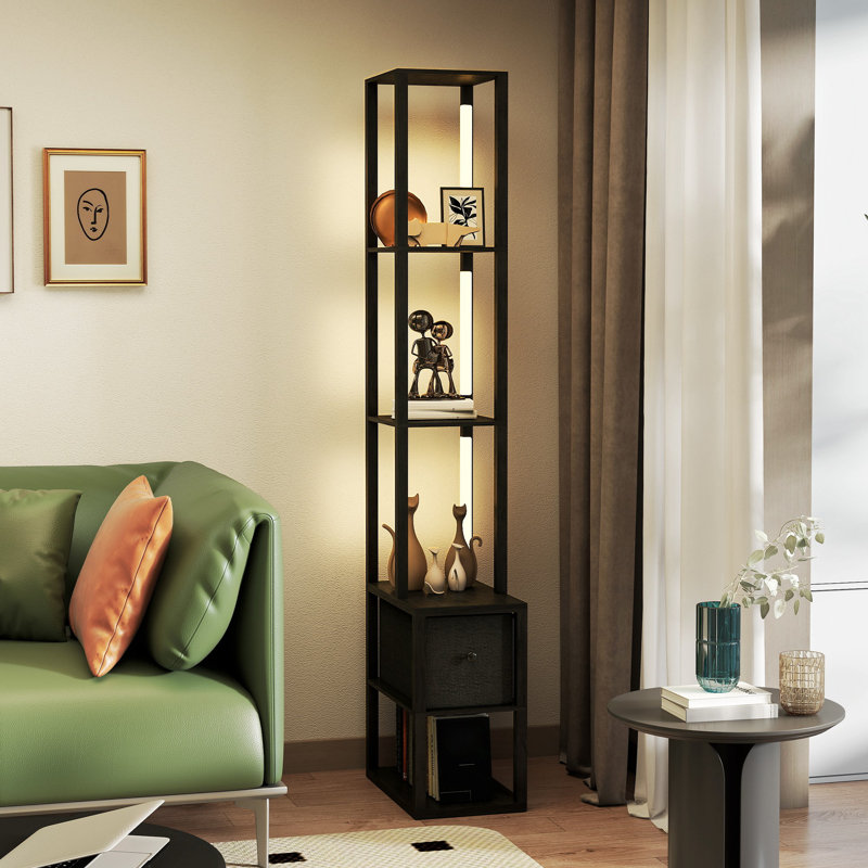 169cm LED Column Floor Lamp, Black