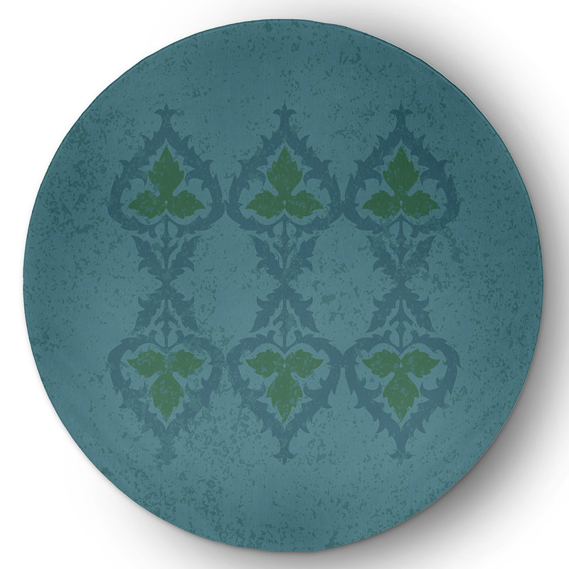 Monongah Chenille Abstract Indoor Rug, Round 5'