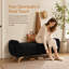 Banc de rangement noir en velours côtelé moderne 57,1 po-444463718