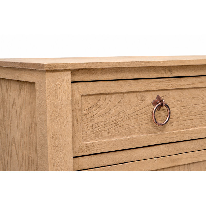 Rustic-Modern Distressed Black Solid Wood Sideboard, Cabinet