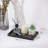 Bathroom Vanity Tray, Resin Dresser Jewelry Ring Dish Tank Storage Kitchen Sink Countertop Organizer Plate Holder For Perfume Candles Soap Towel Plant Bathroom Accessories, M, Matte Ink Black-126230359