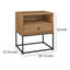 Table de chevet moderne en bois 22 po Pisco Mila, base ouverte, brun clair