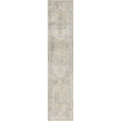 Tileah 2' x 6' Blue Green Vintage Indoor Rug