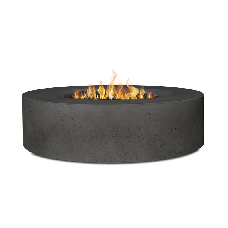 La Valle Concrete Propane Fire pit Table, Carbon