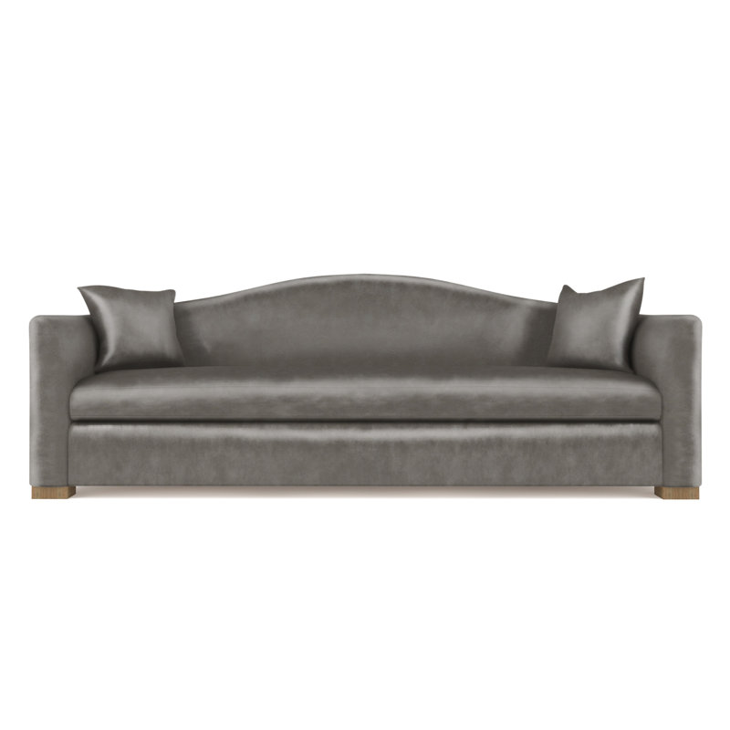Canapé Horatio, Ponce rétro en cuir, H 33 po x l 96 po x P 36 po, Ébène