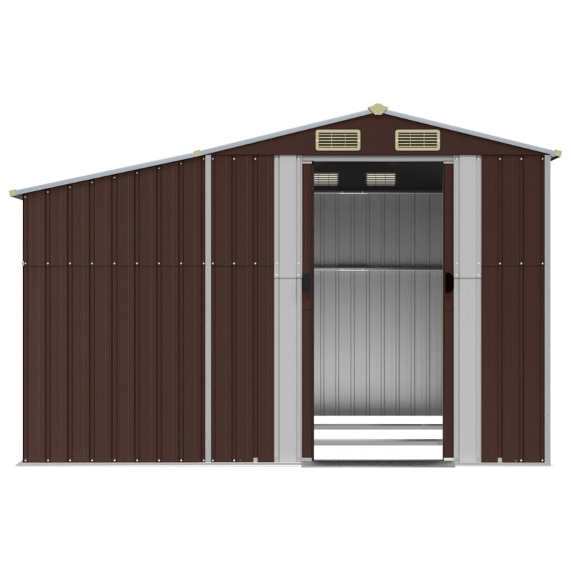 Brysin Garden Shed 277x279x179 cm Galvanised Steel, Brown