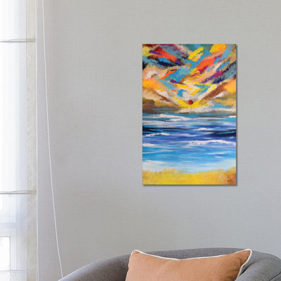 Beach Sunset by Amita Dand - Wrapped Canvas Painting