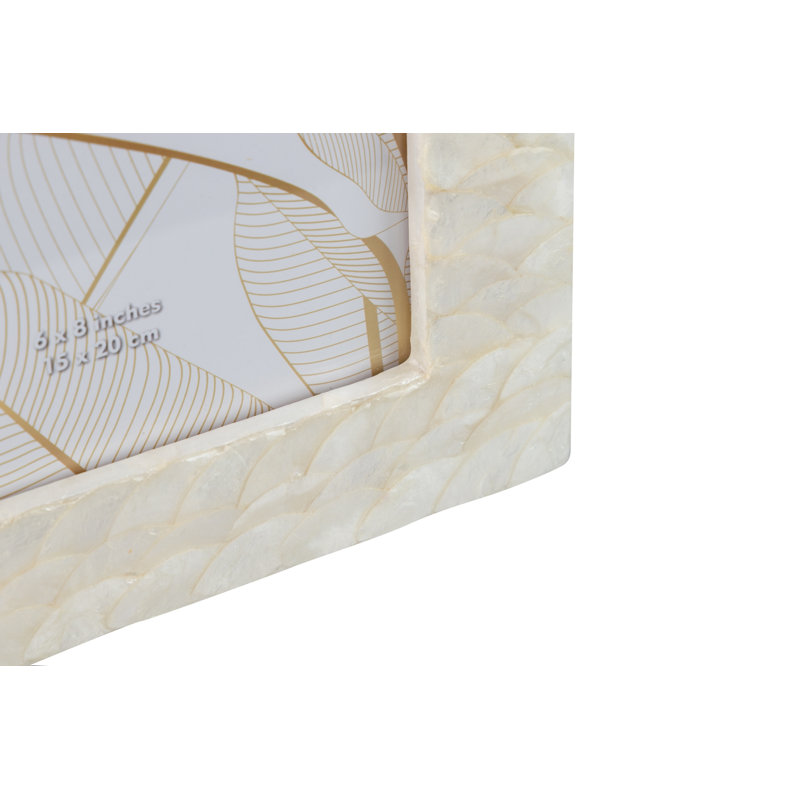 Crabtree Capiz Single Picture Frame in Natural/White, 11" x 9"