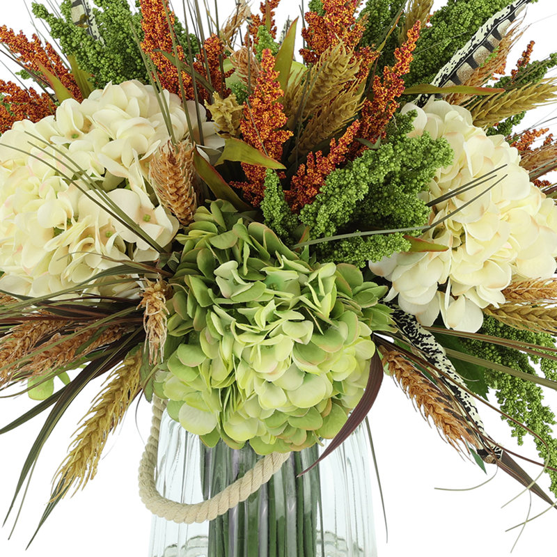 Lohman Assorted Hydrangea and Heather Fall Arrangement