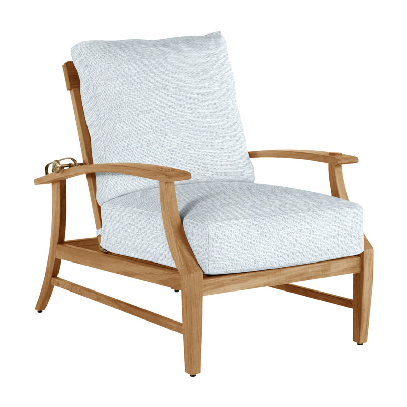 Fauteuil inclinable extérieur Croquet, Pas de soudure, Ciel de papier, Teck naturel