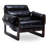Ergonomic Faux Leather Office Chair with Padded Arms & Wood Frame, Brown-391242090