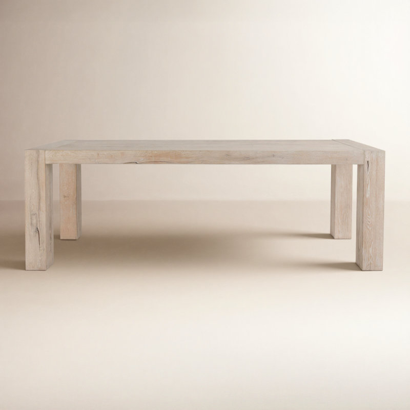 Kingston Wood Dining Table, Aged White