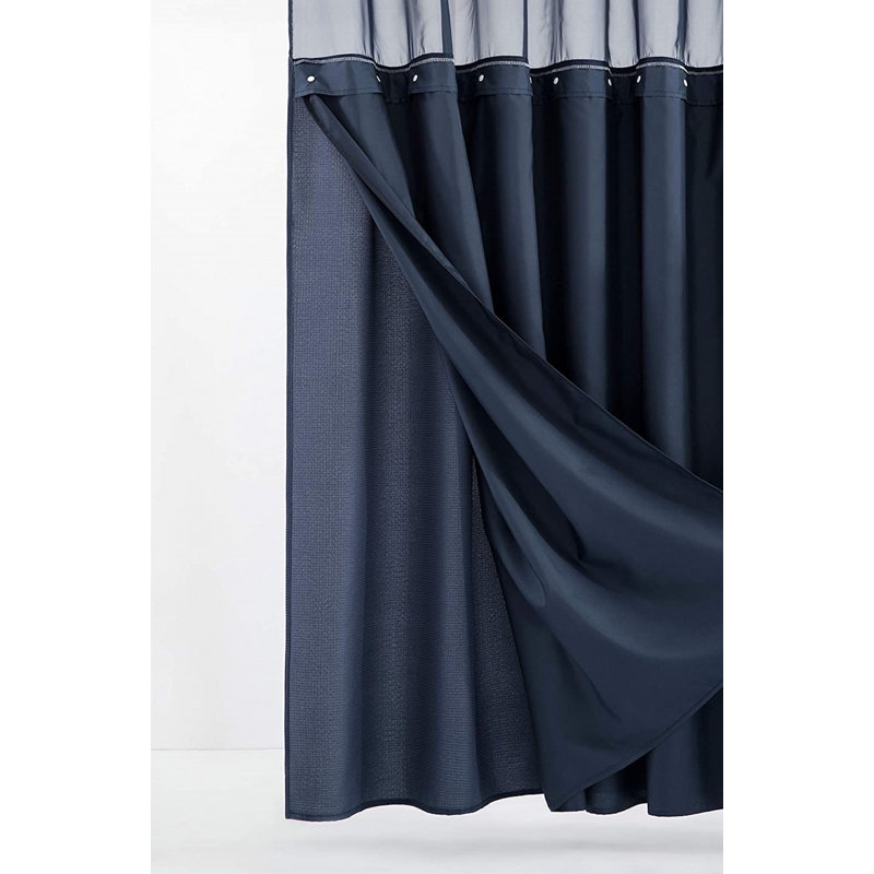 Ensemble de rideau de douche 2 pièces Franklynn, Bleu marine