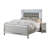 Beautiful Silver Tufted Faux Leather Queen Size Bed W LED Lights 1Pc Panel Bedframe Bedroom