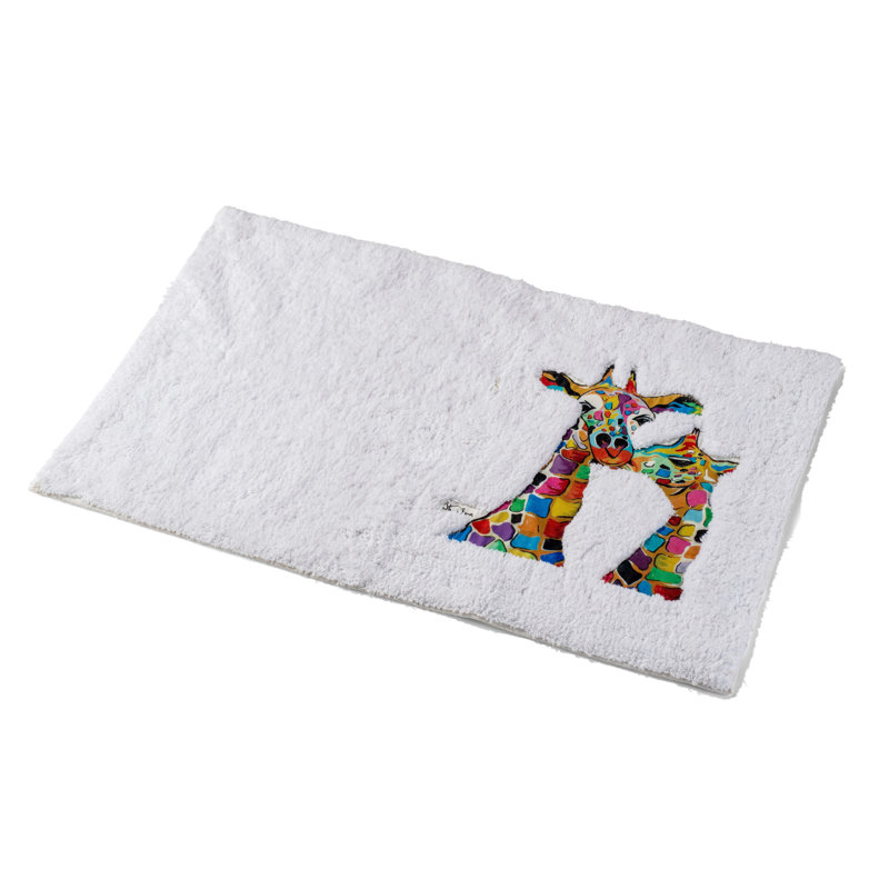 Steven Brown 'Francie & Josie' Giraffes Bath Mat with Slip Resistant Backing (80 x 50cm)