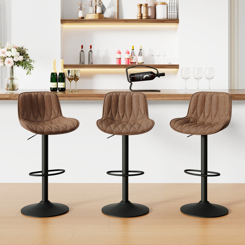 Tabourets de bar pivotants à hauteur réglable de 24 à 33 po avec îlot de cuisine, Tanné, 4