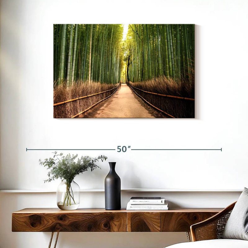 Forêt de bambou japonaise sur toile, H 24 po x l 36 po x P 1,25 po