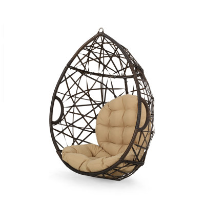 Fauteuil à œufs suspendu en osier avec coussin MARLIN