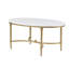 Table basse - surface en marbre blanc avec pieds en métal doré brillant, assemblage requis, l 40,5 po x P 24,5 po, H 17,5 po, capacité de charge maximale de 85 lb