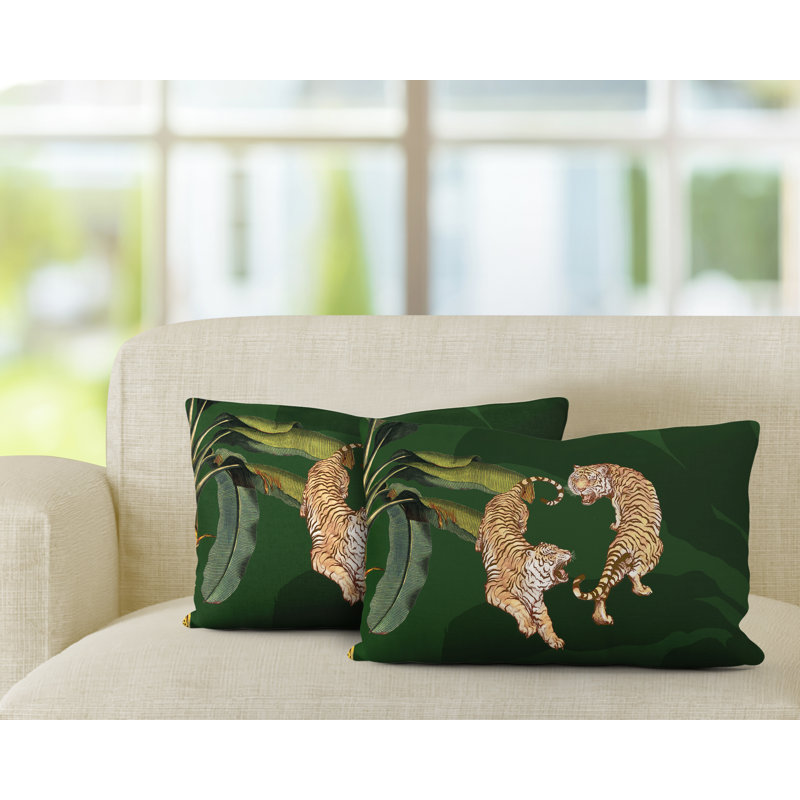 Lumbar Rectangular Indoor / Outdoor Pillow, Green
