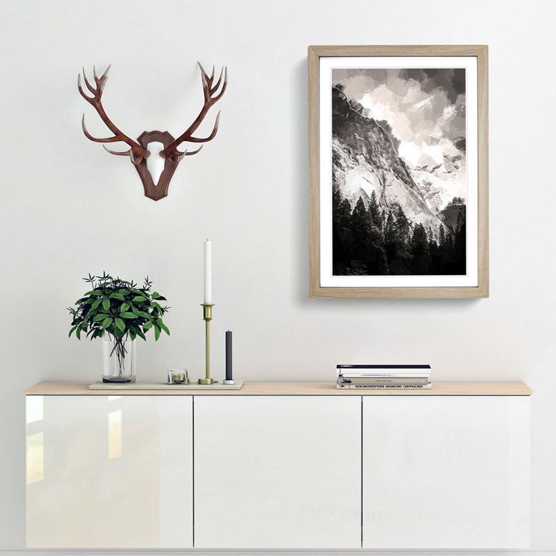 Magnitude of Yosemite in Abstract - Picture Frame Graphic Art Print on MDF, Oak, 76cm H x 50cm W x 2cm D