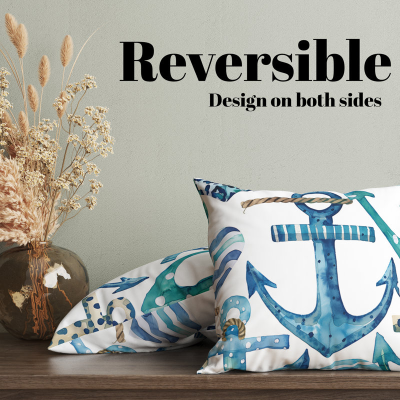 Housse de coussin Anchor Seafoam Soiree, H 18 po x l 18 po