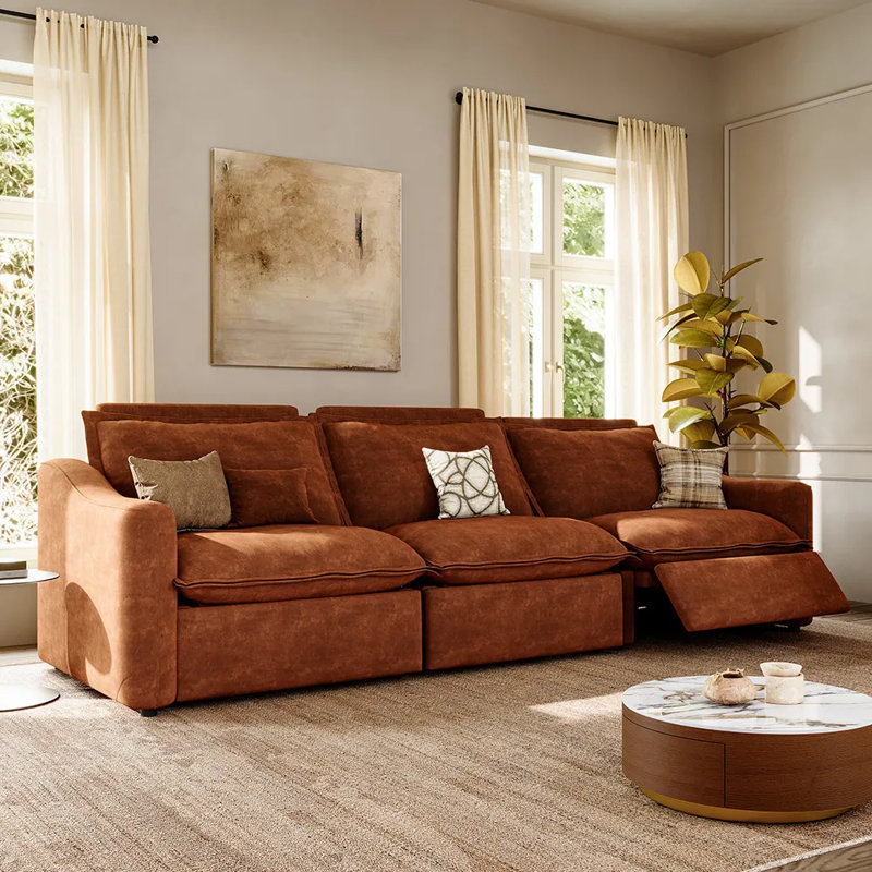 Ergopals-Canapé inclinable électrique, 36" H x 121" W x 37.5" D, Brown