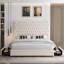 Ensemble de chambre à coucher 3 pièces, grand lit à oreilles blanc cassé-479862532-500155497