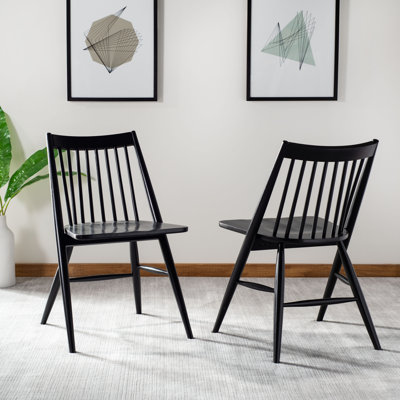 Meribah 48cm H Solid Wood Low Back Side Chair in Black
