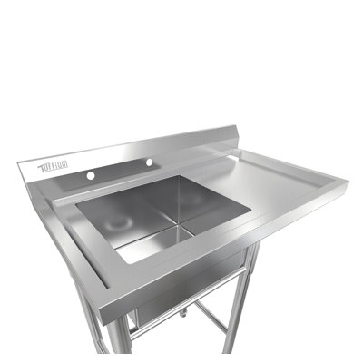 37 " L x 22.4 " W Silver Freestanding Service Sink