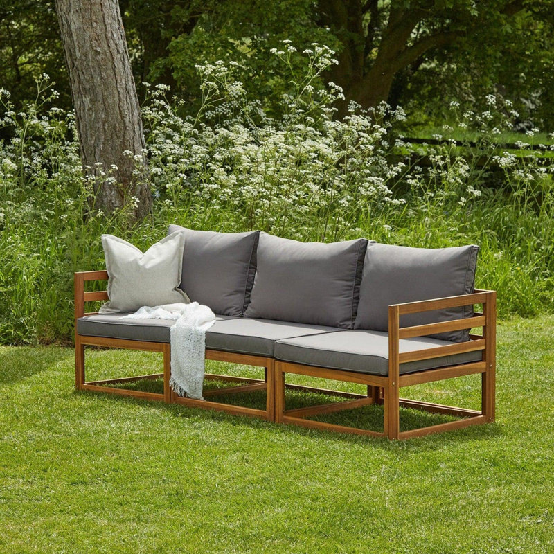 Rimasha 3 Seater Wooden Garden Sofa Set