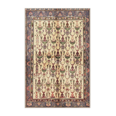 Tapis beige/noir traditionnel Lostant
