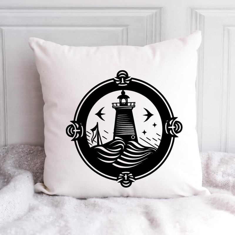 Nautical Sea Life_451 - Coussin décoratif avec coussin décoratif, H 20 po x l 20 po