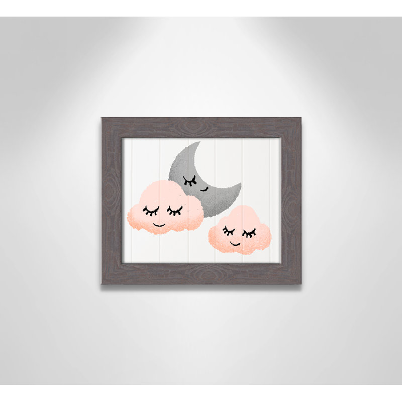 Décoration murale 1 enfant sleepy time, H 8 po x l 10 po x P 0,63 po, Encadrement fil du bois gris