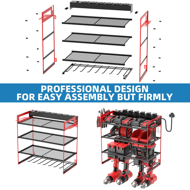 Power Tool Organizer With 6 Way Extension Lead
